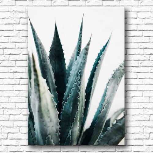Nordic Plant Art Wall Poster Canvas Painting Modern Minimalist Aloe Leaf Green Plant Pictures and Prints Home Decoration Murals