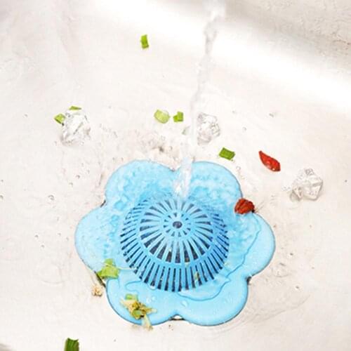 Flower Shape Bathtub Shower Drain Suction Cup Sink Hair Catcher Filter Strainer