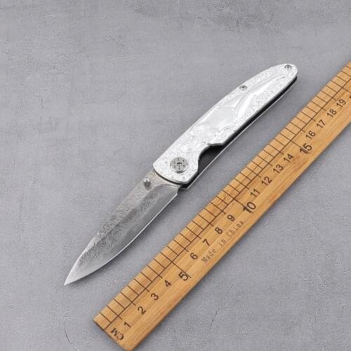 Damascus steel folding knife tactical hunting machine vG10 outdoor camping pocket multi-function walking self-defense knife