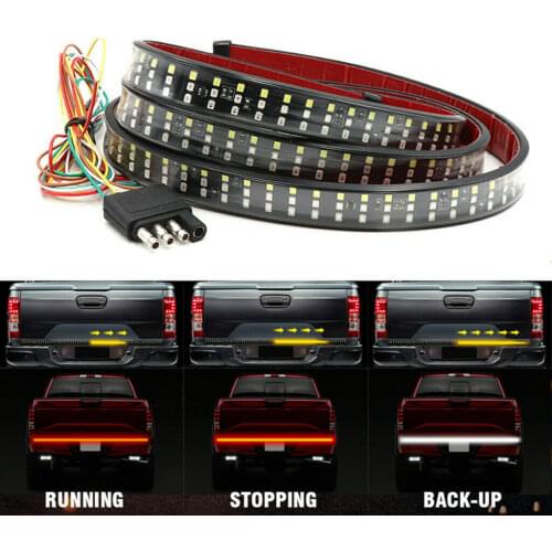 48 60 Inch Truck Tailgate LED Strip Light Bar Triple Row With Brake Turn Signal For Jeep Pickup SUV Dodge DC 12V 3528 LED
