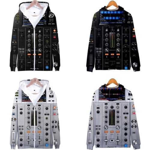 3d Hoody Pioneer Dj Costume Fashion Hip Hop Men Women Zipper Hoodies Jackets Tops Sport Pocket Long Sleeve 3D Hooded Sweatshirts