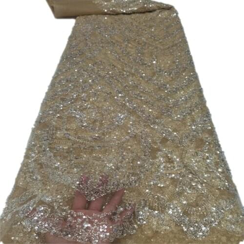 Sequins Tulle Lace African Lace Fabric 2021 Beautiful High Quality French Mesh Net Lace Fabrics 5 Yards For Wedding Dress f70-81