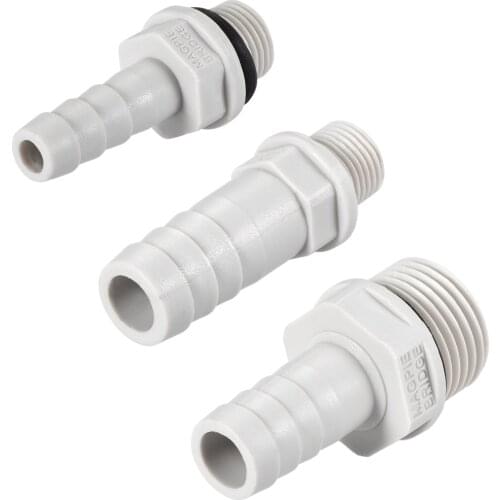 Uxcell 2Pcs PVC Barb Hose Fitting Connector Adapter 1/8" 1/4" 3/8" 1/2" 3/4" G Male Pipe Strong Anti-aging High Strength