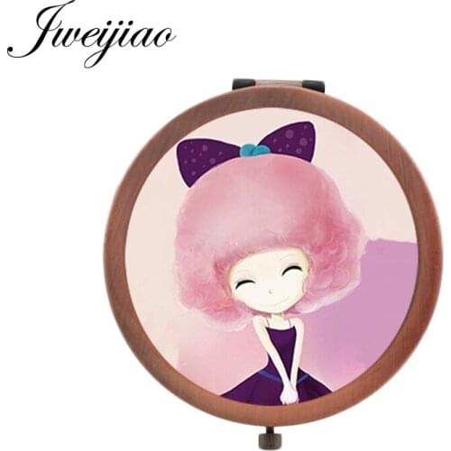 Youhaken Cartoon fairy photo Hand Mirror sweet pretty girls glass cabochon Vanity mirror small mirrors for girls C064