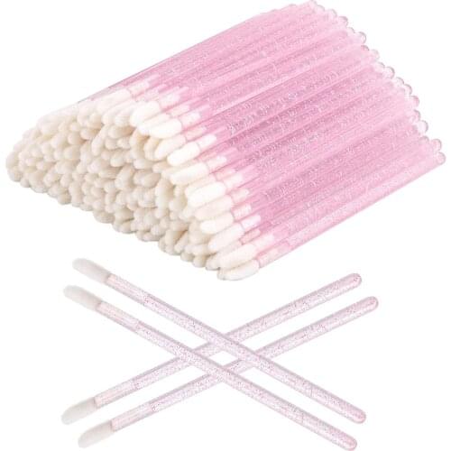 Disposable crystal lip brush, 1000 lipstick applicator, lip gloss stick pink