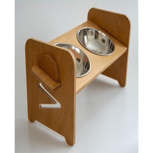 Zoziva Cat and Small Dogs For 4 Different Height, Curved, Steel Kaseli, Wood, mama and Water Container