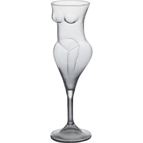 1Pc Creative Body Shaped Wine Glass Multi-purpose Whiskey Champagne Cup Cocktail Glasses Bar Tools, Transparent Juice Mug Cups