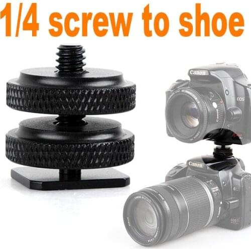 10pcs/lot 1/4" Tripod Mount Screw with Double Layer to Flash Hot Shoe Adapter Holder Mount Photo Studio Accessories with track