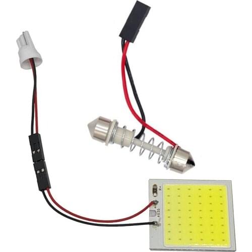 100X Dome W5W COB 48 Chip LED Car Interior Light T10 194 Festoon Adapter led Car Vehicle smd Panel Auto car light white