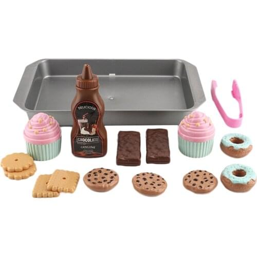 16pcs Plastic Cookies Dessert Play Set for Girls Fool Tea Party