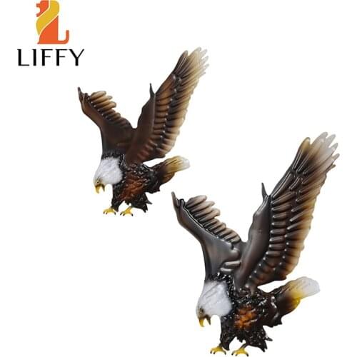 2pcs Metal Eagle Bird Wall Artwork of Garden Exterior Decoration Outdoor Statues for Home Accessories Sculptures Jardín