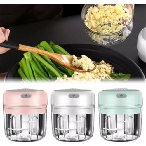 350ml Portable Mini Electric Food Chopper Fruit Vegetable Tool USB Meat Crusher Meat Grinder Chopper Garlic Cutter Garlic Masher