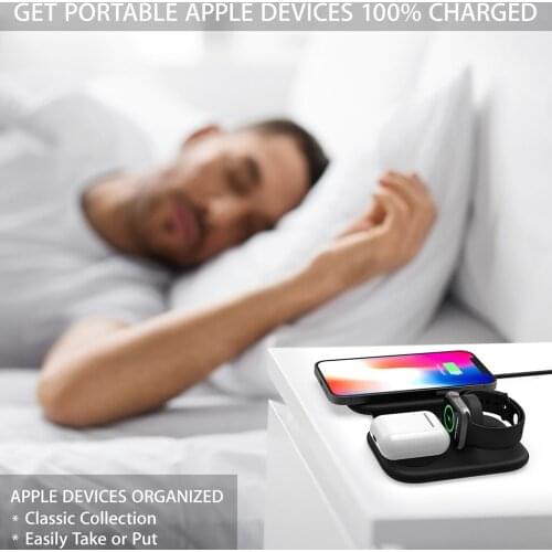 3 in 1 Foldable Wireless Charging Station 20W Fast Wireless Charging Pad for i-Watch Air-pods Pro Phone 12 11 XS XR X 8