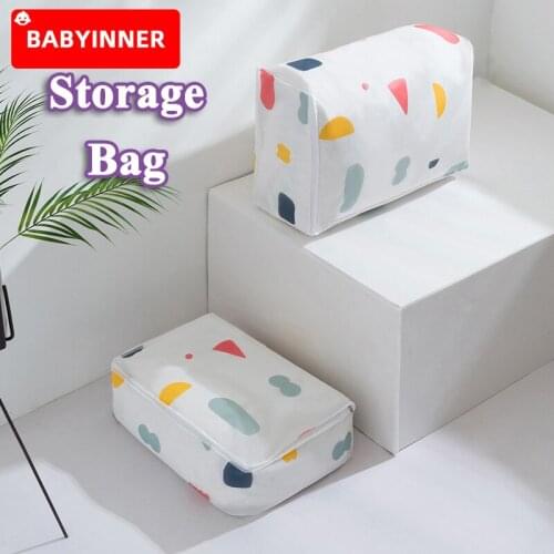 Babyinner Foldable Storage Bags Packing Bag Portable Clothes Packbag PEVA Waterproof and Dustproof HandBag Home Cloth Box