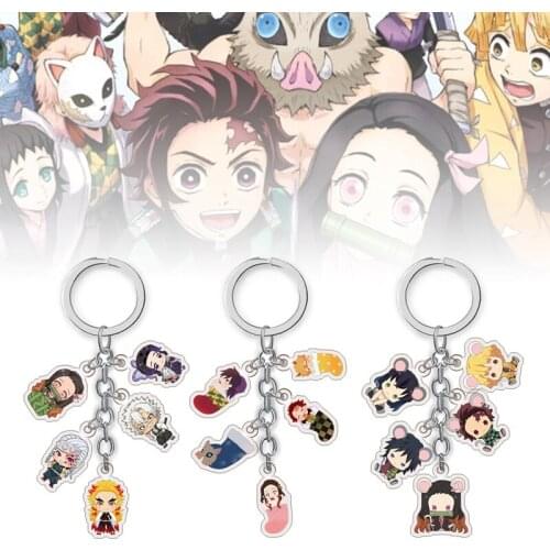 Anime Demon Slayer: Kimetsu No Yaiba Kamado Nezuko Cosplay Acrylic Phone Pendant Keychain Keyring Gift