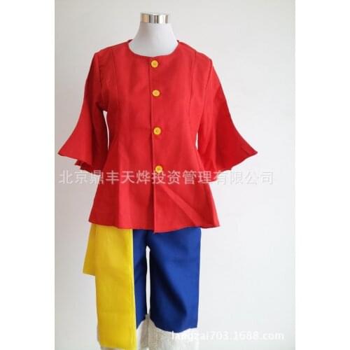One piece Monkey D. Luffy Cosplay Costumes Shirt Pants Wigs Shoes Summer Clothing Set For Halloween Party Christmas