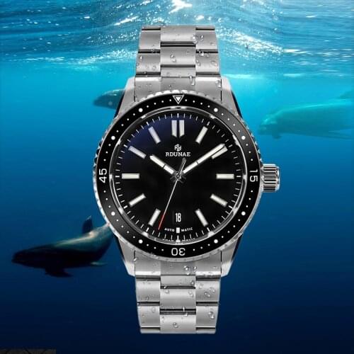 RDUNAE R4 New Fashionable Diver Watch Bubble Glass Big Dial Automatic Mechanical 316L Sapphire Date Luminous Waterproof Watches