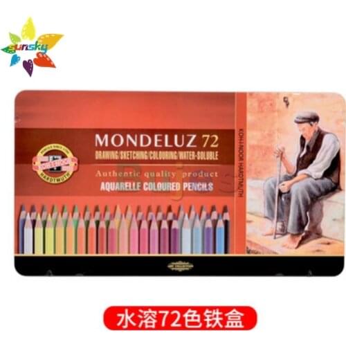 Czech OEM KOH-I-NOOR 12/24/36/48/72 color Water Soluble pencil Mondeluz Aquarell iron box Drawing Pencil artist kid Art Supplies