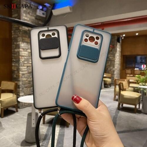 Crossbody Lanyard Phone Case For Redmi Note 10 9 Pro Max POCO X3 NFC Pro M3 Camera Protection Cover For Mi 10T Pro Phone Cover