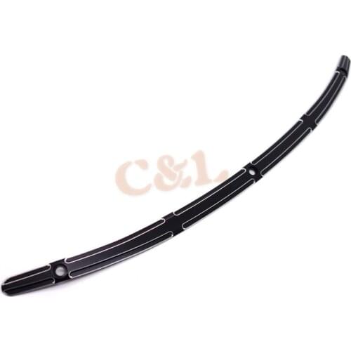 Black Motorcycle Edge Cut Beveled Windshield Trim For Harley Touring FLHT FLHX 2014-2016