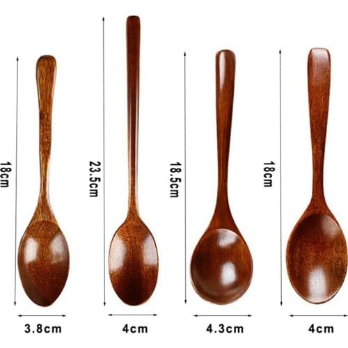 Wooden Rice Spoon Japanese Style Soup Spoon Kitchen Cooking Utensil Tool Household Tableware Supplies