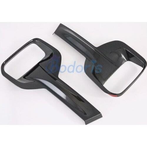 For KIA SELTOS 2019 2020 Carbon Fiber Look Car Front Fog Reflex Light Lamp Covers Bumper Trim Frame Decorate Auto Car Accessory