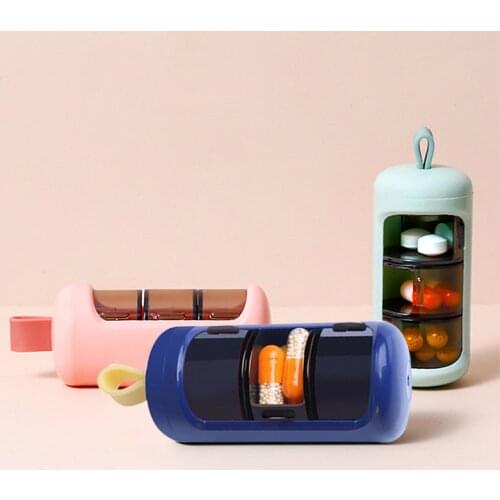 Travel Pill Box Holder Portable Medicine Storage Organizer Container 3 Grids Drug Tablet Dispenser Plastic Pill Case Sealed Box