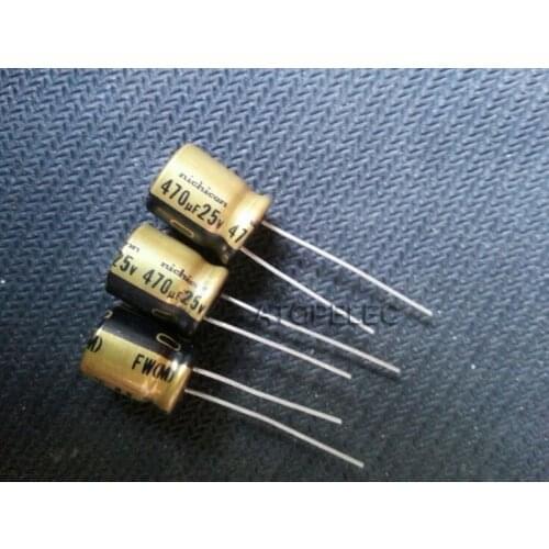 10pcs Nichicon FW 470uF/25V Electrolytic Capacitors Hi-Fi Audio