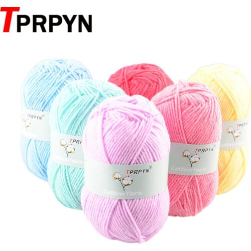 TPRPYN 1Pc=50g 110M Cotton Acylic Hand Knitting Yarn Organic Crochet Yarn for Knitting Line Threads to Knit DIY Baby Clothes