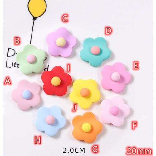 Cabochons Lucky Flowers 20pcs Colorful Resin Flat Back Cabochon Scrapbooking Hair Bow Center Embellishments DIY Accessories