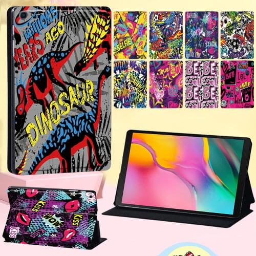 For Samsung Galaxy Tab A 8.0 (2019) T290 T295 Leather Cover Case Drop Resistance Graffiti Art Tablet Case Tablet Accessories