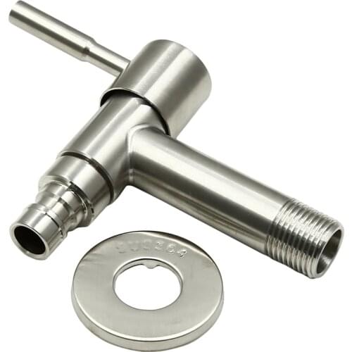 1PC 304 Stainless Steel T-word Shaped Washing Machine Water Faucet Hot Modern Garden Fast Open Faucet/ Wall Mounted Taps Bibcock