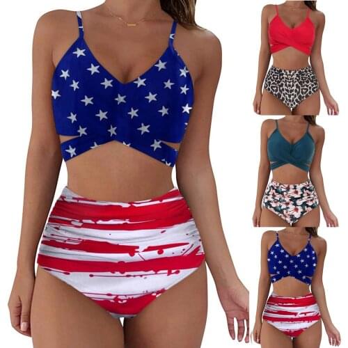 Swimwear Women Swimsuit Sexy Print Bikini Set Push-up Brazilian Swimwear Beachwear Bathing Suit Top Biquini Mujer Dropshipping