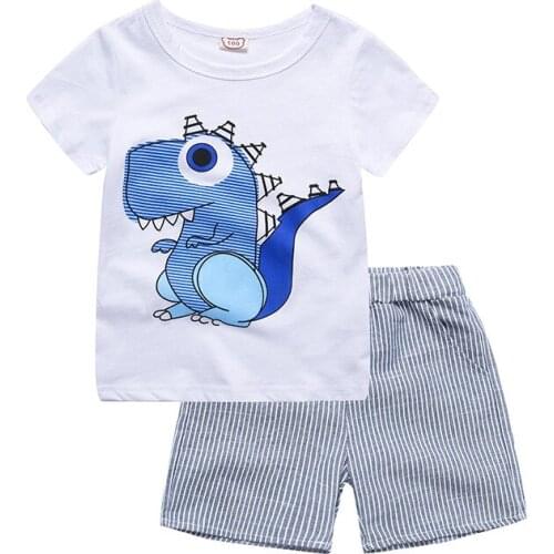 Summer Boy Clothes Set Casual Cotton Children Sets Short Sleeve Top T-Shirt+Shorts Pants Baby Boy Clothing Sets Baby Kids Suits