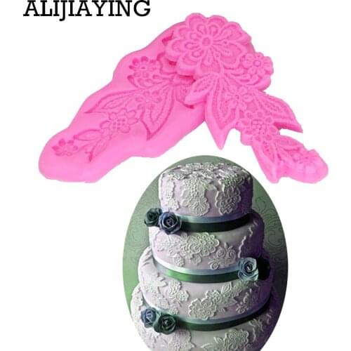 M0961 Sugarcraft Flower Lace mat Embossing die Cupcake Silicone mold fondant mold cake decorating tools chocolate gumpaste mold