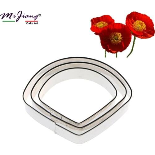Poppy Flower Petal Cutter Fondant Cake Decorating Tools Christmas Cupcake Biscuit Cookie Slicer Baking Sugar Paste Mould A392