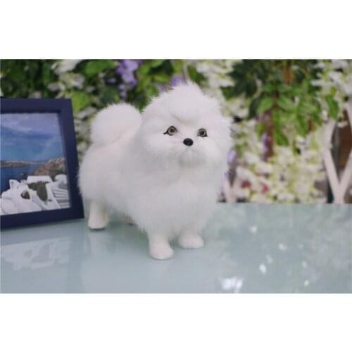Cute simulation white dog toy polyethylene&furs chow chow model gift about 20x9x16cm 2891