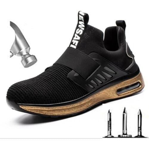 Male Indestructible Work Shoes Sneakers Men Boots Anti-puncture Safety Shoes Anti-smash Work Boots Steel Toe Shoes Footwear H505
