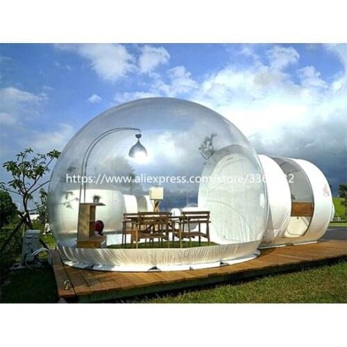New Inflatable Bubble Hotel 3M/4M/5M Dia Inflatable Bubble Tent Camping Inflatable Transparent Clear Dome With Entrance For Sale