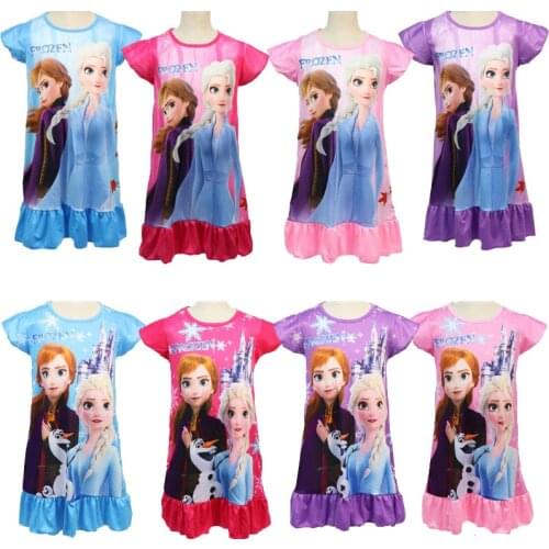 New Frozen 2 anna elsa Princess Children Summer Dresses 3D Printed Dress For Girl Nightgowns Kids Nightdress Baby Sleepwear
