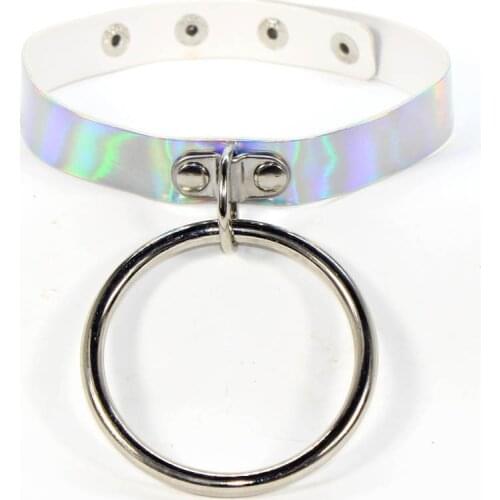 New punk Goth Fashion gothic Necklace Handmade Round Pendant Choker Light Necklaces Punk Leather Collar Chocker Necklace Jewelry