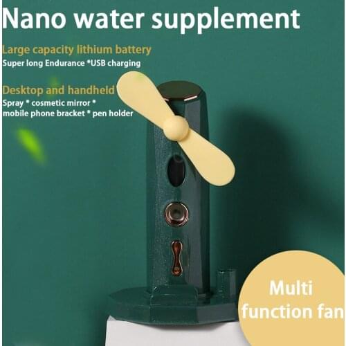 Handheld Mini Fan Portable Water Spray Mist Fan Electric Usb Rechargeable Fan Cooling Air Conditioner Nano Moisturizing Fan