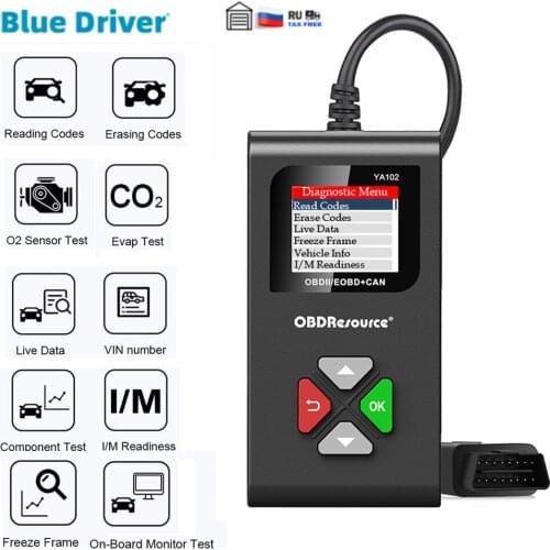 Check Engine Error Code Reader Newest YA102 12V Automotive Tester OBD2 Scan Multi-Language Lifetime Free Software Update Tools