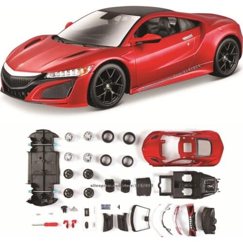 Maisto 1:24 2018 ACURA NSX assembled DIY die-casting model car collection Gift collection toy tools