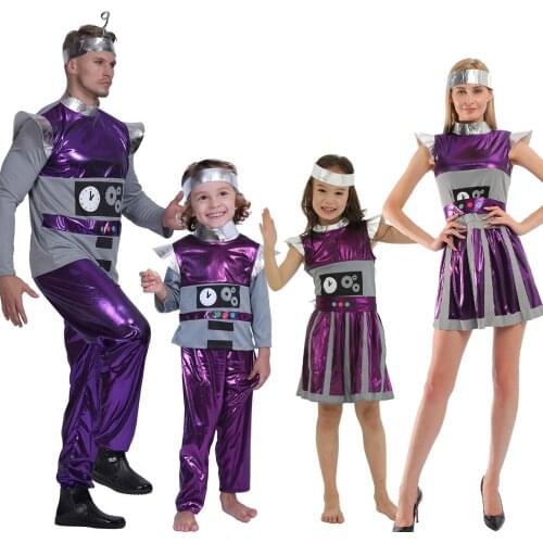 Snailify Family Halloween Costume Women Robot Costume Boys Spaceman Cosplay Girl Astronaut Cosplay Father Carnival Party Cosplay
