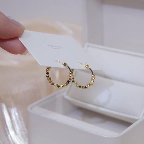 New High End Chic Cold Wind 14k Gold Square Earrings Ladies Banquet Party Temperament Accessories Bridal Jewelry