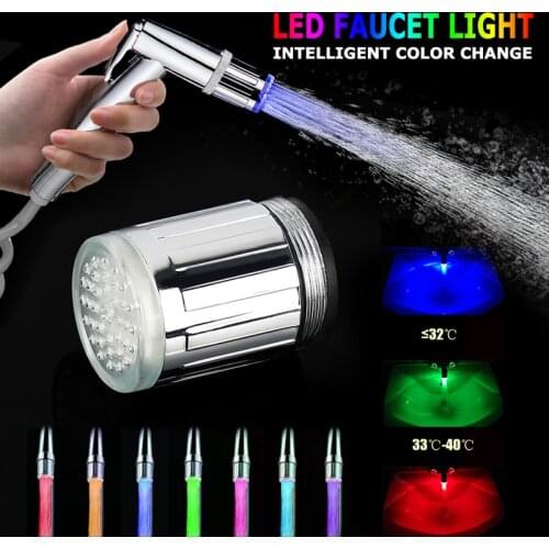 LED Faucet With RGB Temperature Control Changing The LED Light Of The Faucet Water Tap Of The Kitchen Bathroom No Need Battery
