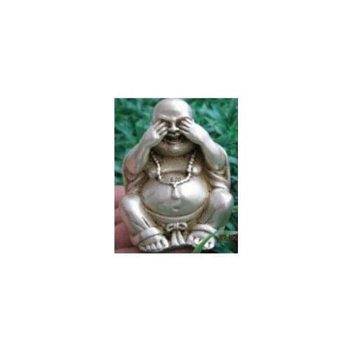 Tibet silver Handwork antique Superb Buddha figure statue ornament gifts crafts wholesale Decoration real Tibetan Silver Brass