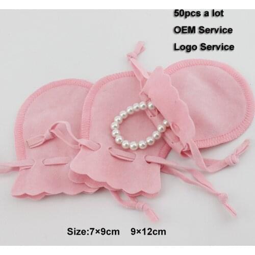 7×9cm 9×12cm Jewelry Packaging Macarons Drawstring Good Velvet Gift Bags Wedding Bags with Candy Bag Can Custom Logo 50pcs/lot