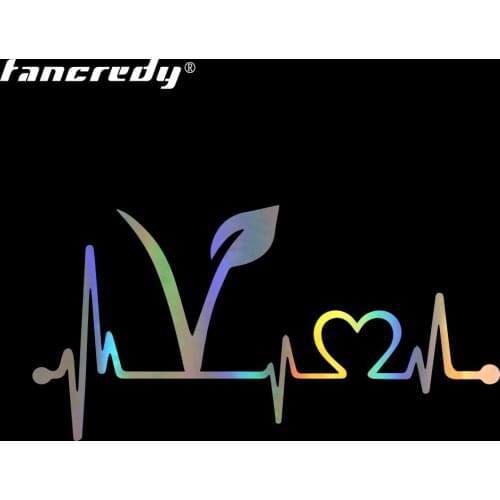 The 2nd Half Price 20.3cm*10.2cm car-styling decals Vegan Vegetarian Heartbeat Lifeline Vinyl Car Accessories Car Sticker
